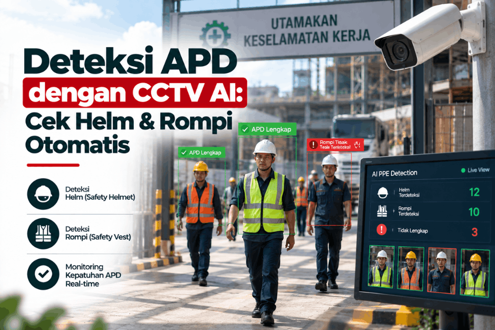 deteksi APD dengan CCTV AI cek helm rompi otomatis