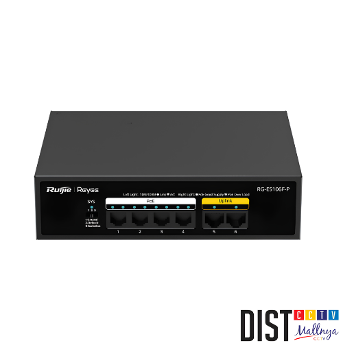 Ruijie RG-ES106F-P Switch 6 Port PoE Fast Ethernet - PATEKNO