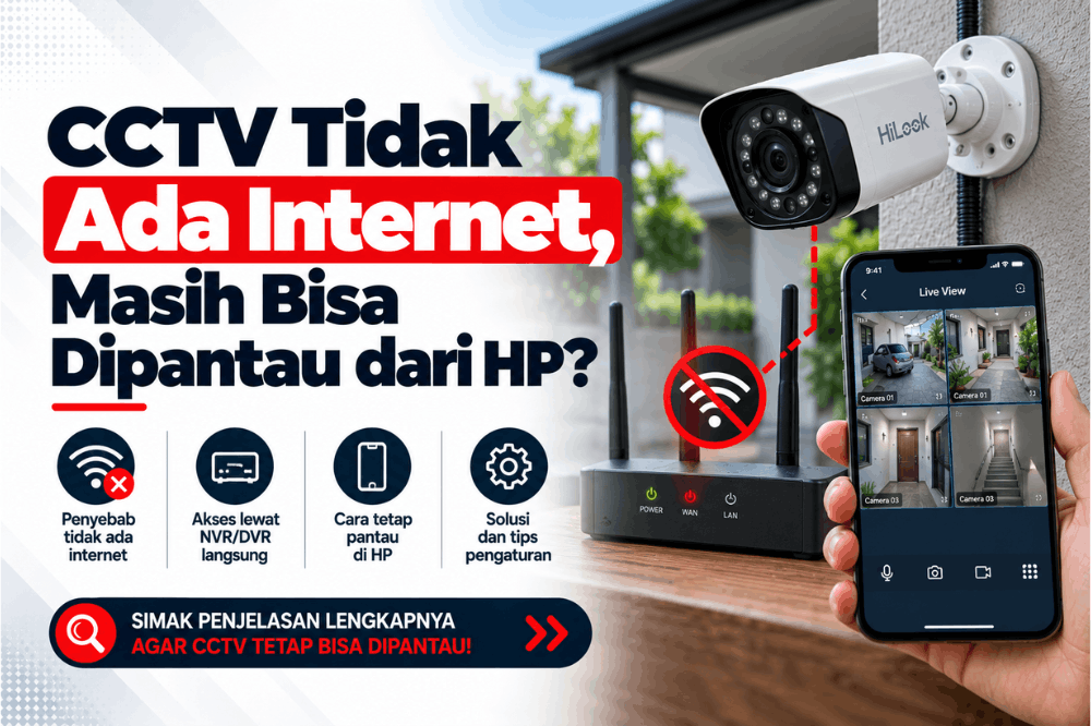 CCTV tidak ada internet masih bisa dipantau dari HP