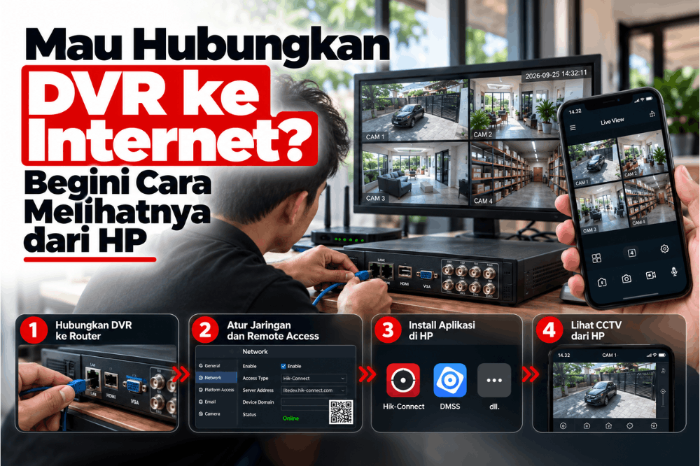 mau hubungkan DVR ke internet begini cara melihatnya dari HP