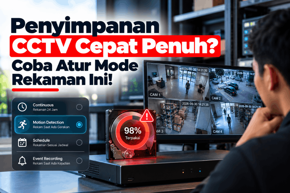 penyimpanan CCTV cepat penuh coba atur mode rekaman ini